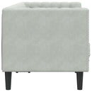 2-personers Chesterfield-sofa med bolsterpuder fløjl lysegrå