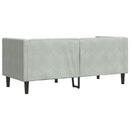 2-personers Chesterfield-sofa med bolsterpuder fløjl lysegrå