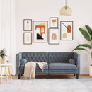 2-personers Chesterfield-sofa med bolsterpuder fløjl mørkegrå