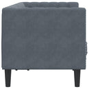 2-personers Chesterfield-sofa med bolsterpuder fløjl mørkegrå