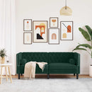 2-personers Chesterfield-sofa med bolsterpuder fløjl mørkegrøn