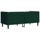 2-personers Chesterfield-sofa med bolsterpuder fløjl mørkegrøn