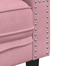 2-personers Chesterfield-sofa med bolsterpuder fløjl pink