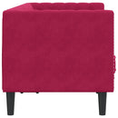 2-personers Chesterfield-sofa med bolsterpuder fløjl vinrød