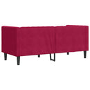 2-personers Chesterfield-sofa med bolsterpuder fløjl vinrød