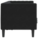 2-personers Chesterfield-sofa med bolsterpuder fløjl sort