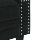 2-personers Chesterfield-sofa med bolsterpuder fløjl sort