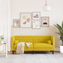 2-personers Chesterfield-sofa med bolsterpuder fløjl gul