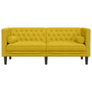 2-personers Chesterfield-sofa med bolsterpuder fløjl gul