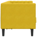 2-personers Chesterfield-sofa med bolsterpuder fløjl gul