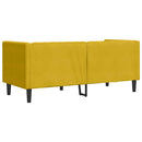 2-personers Chesterfield-sofa med bolsterpuder fløjl gul