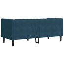 2-personers Chesterfield-sofa med bolsterpuder fløjl blå