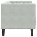 3-personers Chesterfield-sofa med bolsterpuder fløjl lysegrå