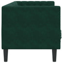 3-personers Chesterfield-sofa med bolsterpuder fløjl mørkegrøn