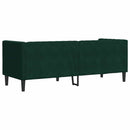 3-personers Chesterfield-sofa med bolsterpuder fløjl mørkegrøn