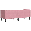 3-personers Chesterfield-sofa med bolsterpuder fløjl pink