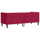 3-personers Chesterfield-sofa med bolsterpuder fløjl vinrød