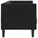 3-personers Chesterfield-sofa med bolsterpuder fløjl sort