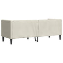 3-personers Chesterfield-sofa m. bolsterpuder fløjl cremefarvet