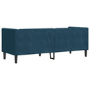 3-personers Chesterfield-sofa med bolsterpuder fløjl blå