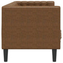 3-personers Chesterfield-sofa med puder imiteret ruskind brun
