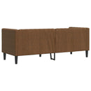 3-personers Chesterfield-sofa med puder imiteret ruskind brun