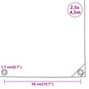 presenning 2,5x4,5 m 650 g/m² grå
