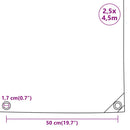 presenning 2,5x4,5 m 650 g/m² hvid