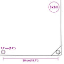 presenning 3x3 m 650 g/m² antracitgrå
