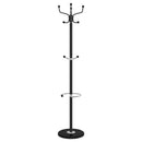 stumtjener med paraplyholder 180 cm pulverlakeret jern sort