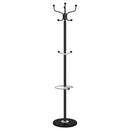 stumtjener med paraplyholder 180 cm pulverlakeret jern sort