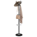 stumtjener med paraplyholder 180 cm pulverlakeret jern sort
