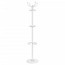 stumtjener med paraplyholder 180 cm pulverlakeret jern hvid