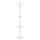 stumtjener med paraplyholder 180 cm pulverlakeret jern hvid