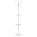 stumtjener med paraplyholder 180 cm pulverlakeret jern hvid