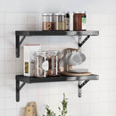 væghylder 2 stk. 50x23,5 cm rustfrit stål sort