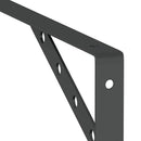 hyldebeslag 4 stk. 30x2,5x15,5 cm rustfrit stål sort