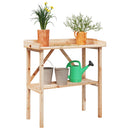 plantebord med hylde 78x38x82,5 cm massivt grantræ