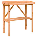 plantebord med hylde 78x38x82,5 cm massivt grantræ brun