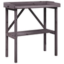 plantebord med hylde 78x38x82,5 cm massivt grantræ grå