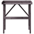 plantebord med hylde 78x38x82,5 cm massivt grantræ grå
