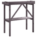 plantebord med hylde 78x38x82,5 cm massivt grantræ grå