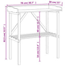 plantebord med hylde 78x38x82,5 cm massivt grantræ grå