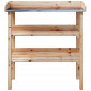 plantebord med hylder 78x38x82,5 cm massivt grantræ