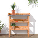 plantebord med hylder 78x38x82,5 cm massivt grantræ brun