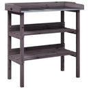 plantebord med hylder 78x38x82,5 cm massivt grantræ