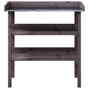 plantebord med hylder 78x38x82,5 cm massivt grantræ