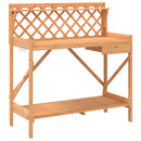 pottebord med espalier massivt fyrretræ brun