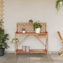 pottebord med espalier massivt fyrretræ brun