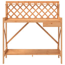 pottebord med espalier massivt fyrretræ brun